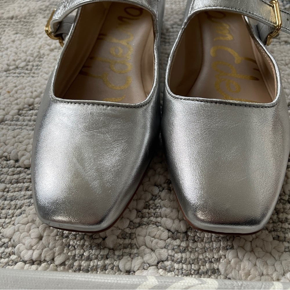 Sam Edelman Metallic Silver Mary Jane Flats - Picture 8 of 11